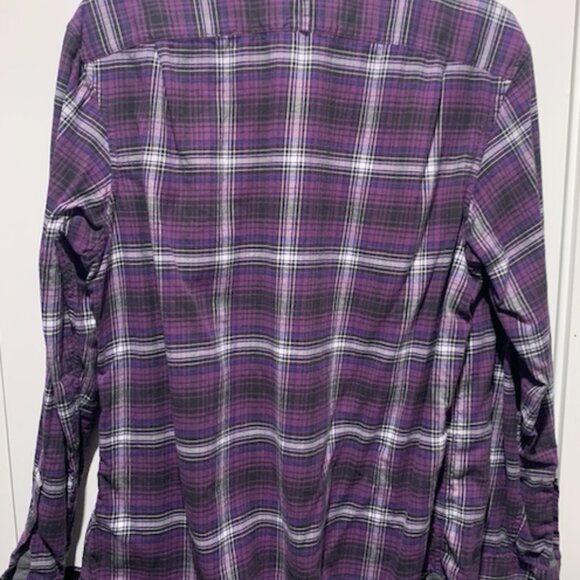 Banana Republic purple flannel button down shirt (size M) - Picture 2 of 6